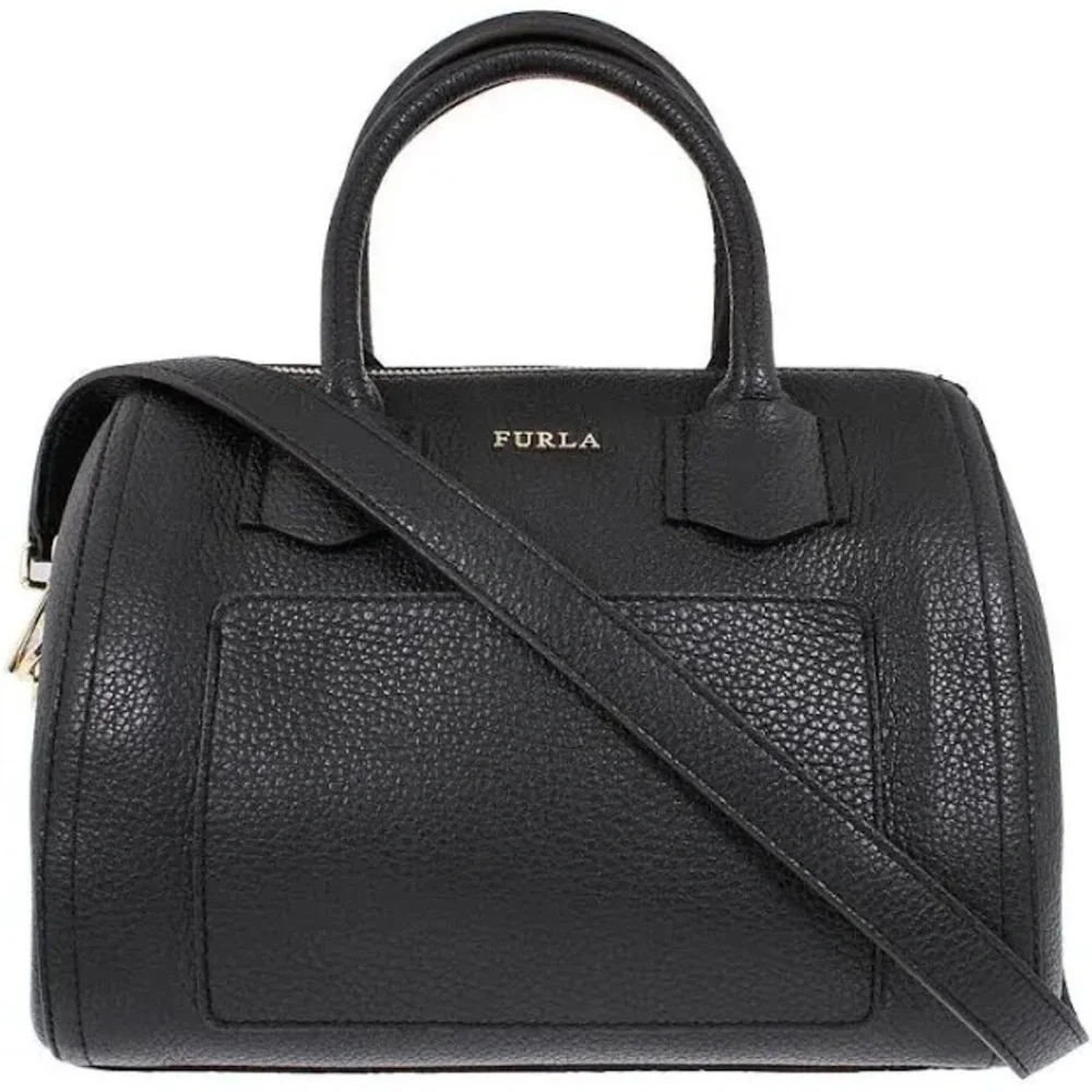 Furla Alba Pebbled Leather Satchel Crossbody Baby